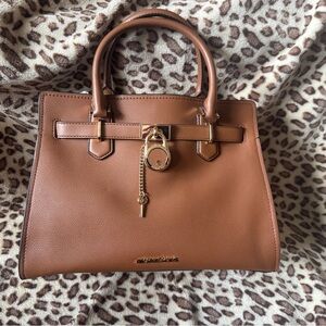 Michael Kors Tan Satchel with Gold Details